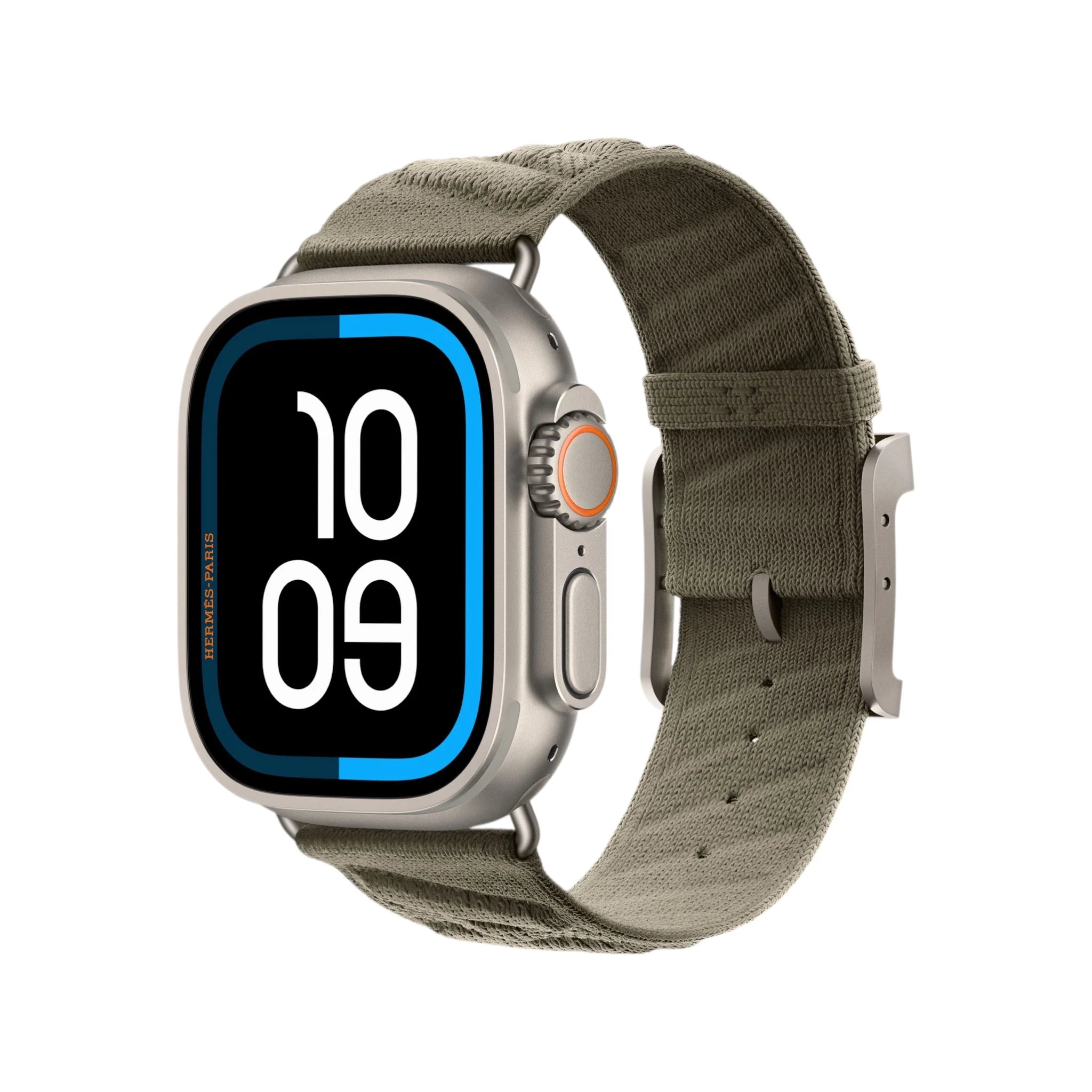 Apple Watch Hermès Ultra 3 GPS + Cellular, 49mm Natural Titanium Case with Gris Titane En Mer