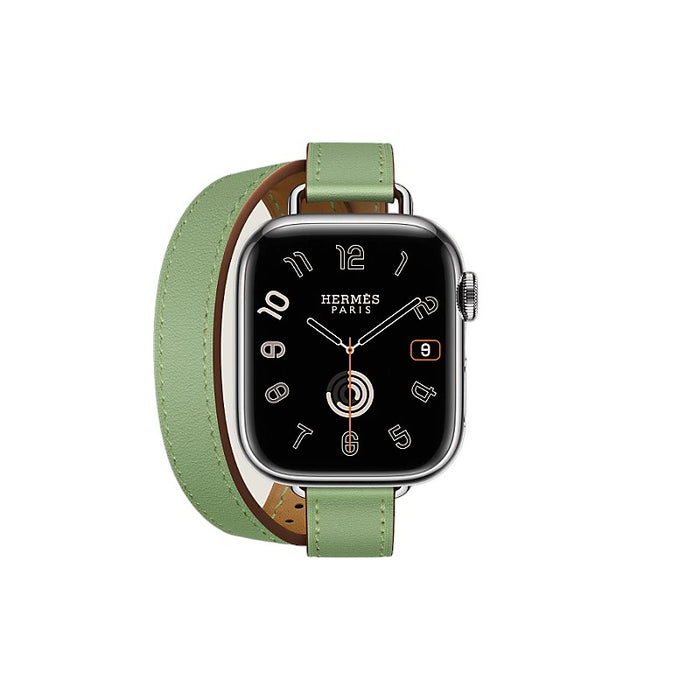 Apple Watch Hermès - Vert Criquet Swift Leather Attelage Double Tour - 41mm