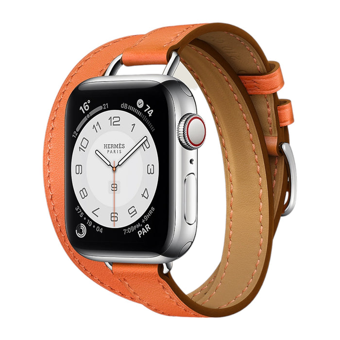 Get Hermès Hermès Apple Watch Band 41mm - Orange Attelage Double Tour in Qatar from TaMiMi Projects