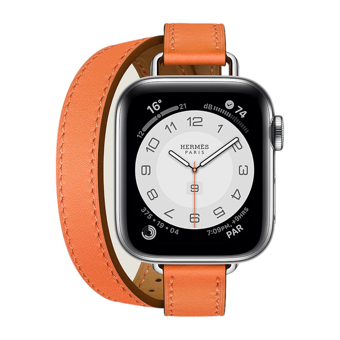 Get Hermès Hermès Apple Watch Band 41mm - Orange Attelage Double Tour in Qatar from TaMiMi Projects