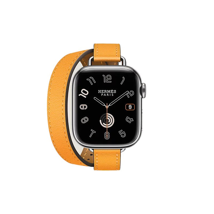 Apple Watch Hermès - Jaune D'or Swift Leather Attelage Double Tour - 41mm