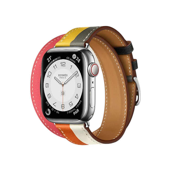 Apple Watch Hermès - Orange/Blanc Swift Leather Casaque Double Tour - 41mm