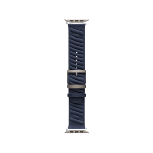 Hermès Ultra En Mer band in Bleu Nuit for 44mm-49mm Apple Watch from TaMiMi Projects in Qatar. knit with titanium buckle.