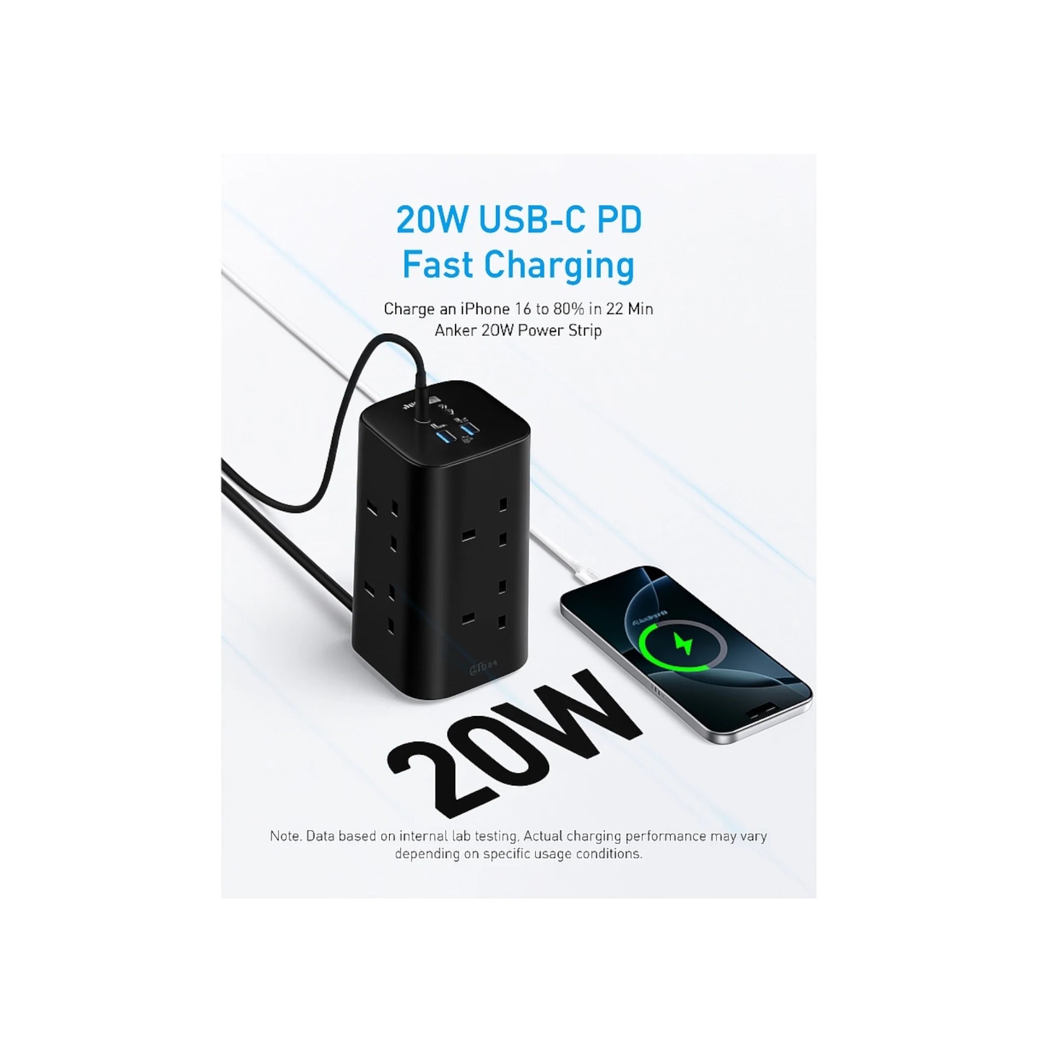 Anker USB Power Strip Power Extension - Black Anker USB Power Strip Power Extension - Black