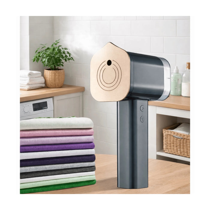 Portable black steam device with dual steam and lint remover by TaMiMi Projects in Qatar