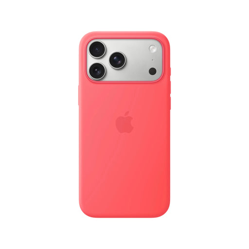 Apple iPhone 17 Pro Max Silicone Case with MagSafe in Guava. TaMiMi Projects Qatar.