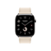 Apple Watch Hermès Series 10, 46mm Silver Titanium with Beton Single Tour Band, luxury design, available at TaMiMi Projects in Qatar.