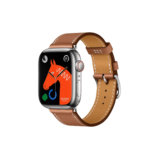 Elegant Hermès 41mm Gold Single Tour Apple Watch band, available at TaMiMi Projects in Qatar.