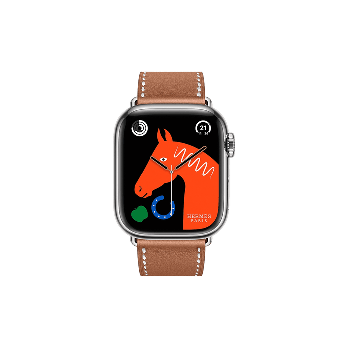 Sophisticated Hermès 41mm Gold Single Tour band for Apple Watch, available at TaMiMi Projects in Qatar.