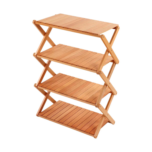Portable Folding Wooden Shelf, Made of solid beech wood for durability and long-lasting use, at TaMiMi Projects in Qatar.
