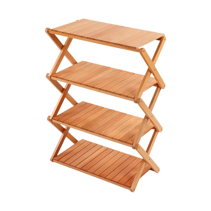 Portable Folding Wooden Shelf, Made of solid beech wood for durability and long-lasting use, at TaMiMi Projects in Qatar.