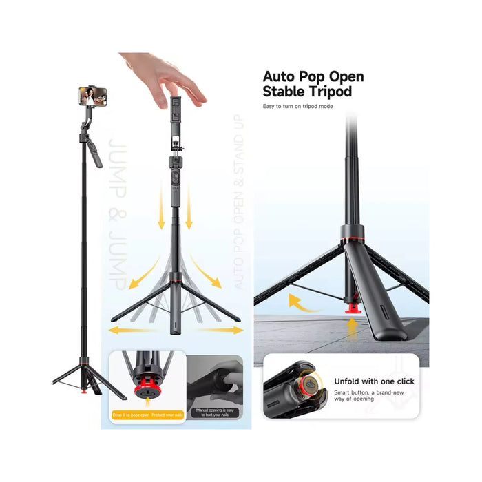 ‫احصل على عصا سيلفي وترايبود من تميمي بروجكتس في قطر. تتبع ذكي للوجه، ارتفاع 1.76م، ريموت لاسلكي، هيكل من الألمنيوم. 