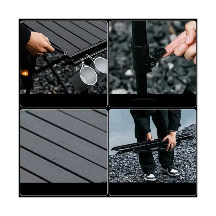 Folding Table with Grill / Stove, Durable folding camping table with adjustable height 43–64 cm, at TaMiMi Projects Qatar.