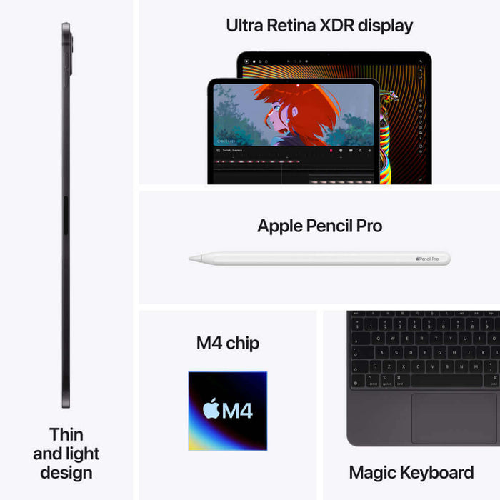 ‫Apple iPad Pro 11-inch (2024) Wi-Fi, featuring M4 chip and Ultra Retina XDR display. Available at TaMiMi Projects in Qatar