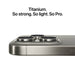 iPhone 15 Pro Max - Titanium: So strong, so light, so pro. Front view showcasing sleek design and titanium construction.