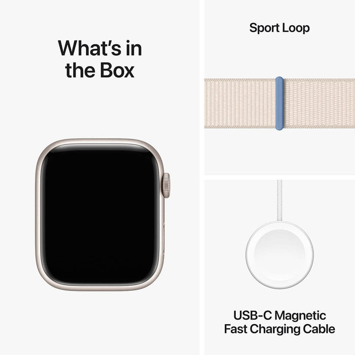 Apple Watch S9 Starlight Aluminum Case with Starlight Sport Loop - 41mm