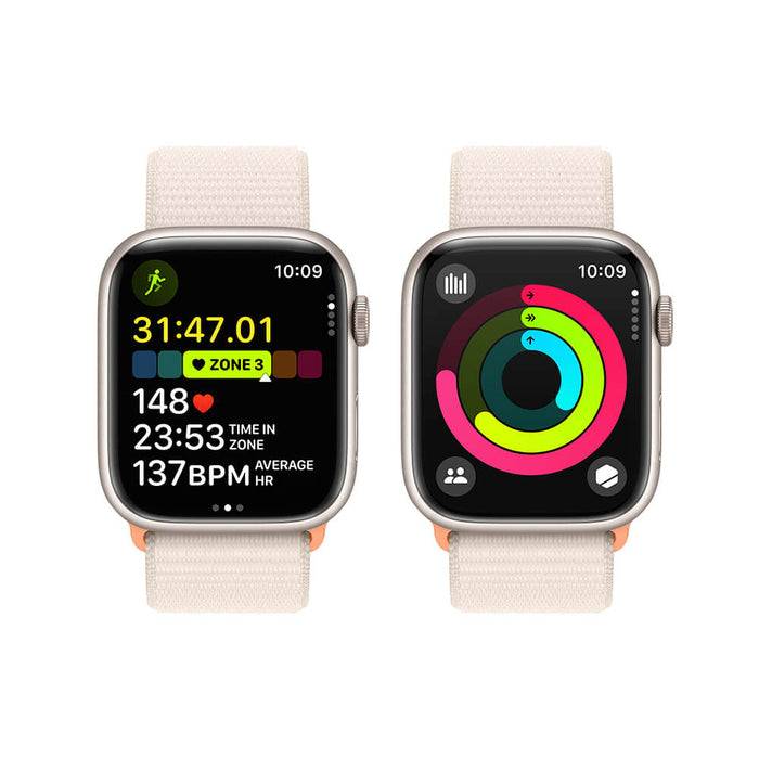 Get Apple Apple Watch S9 Starlight Aluminum Case with Starlight Sport Loop - 41mm in Qatar from TaMiMi Projects