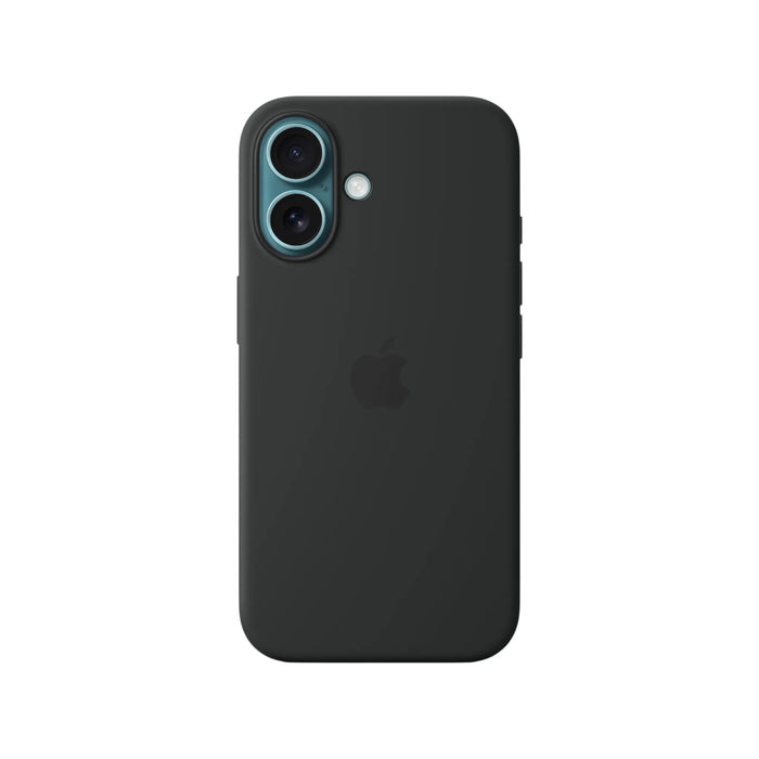 Apple iPhone 16 Silicone Case with MagSafe in Black, Available now from TaMiMi Projects in Qatar.