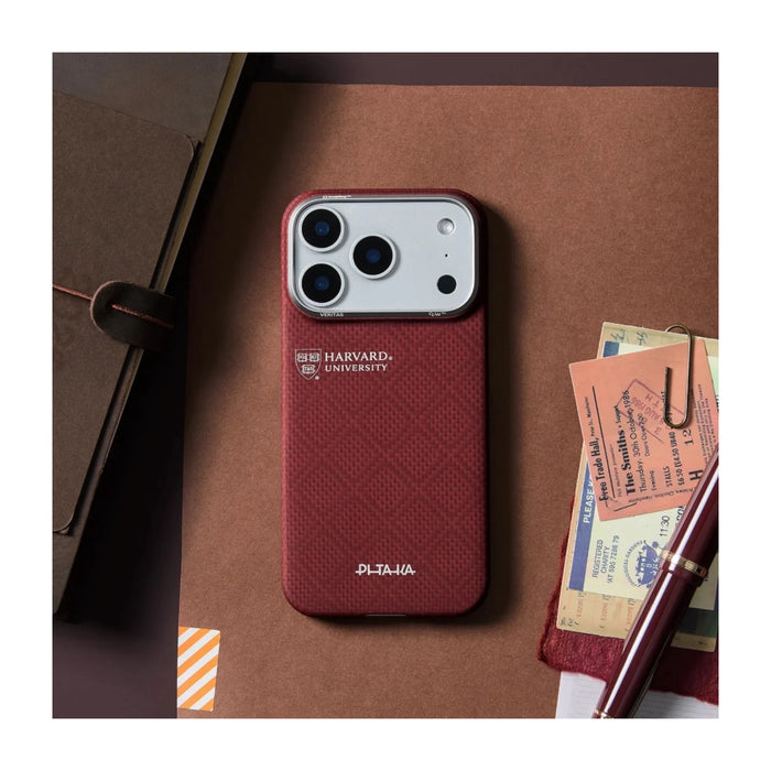 Pitaka iPhone 17 Pro Case in Harvard Crimson. TaMiMi Projects Qatar.