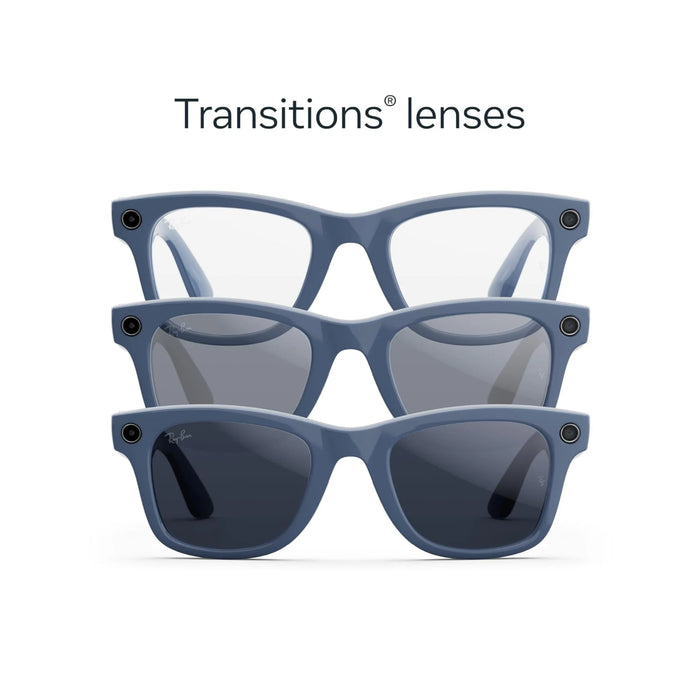 Ray-Ban Meta Wayfarer Gen 2 Shiny Cosmic Blue / Transitions Sapphire - Large