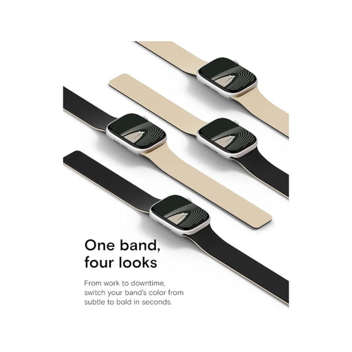 ‫احصل على سير لساعة ابل من شركة موفت لدي تميمي بروجكتس في قطر. تصميم ثنائي اللون، تثبيت مغناطيسي سريع، سيليكون ناعم ومريح. 