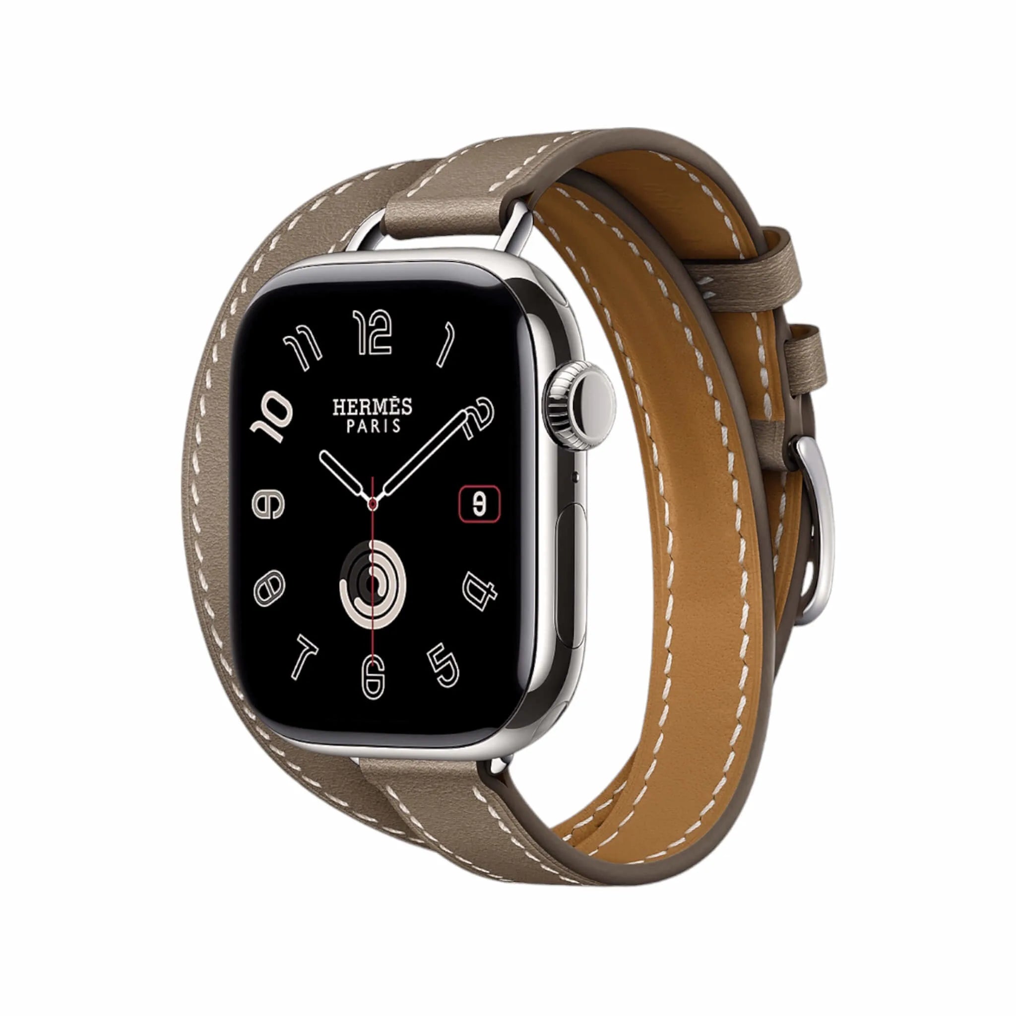 Hermès Apple Watch Band 42mm - Etoupe Attelage Double Tour Hermès Apple Watch Band 42mm - Etoupe Attelage Double Tour