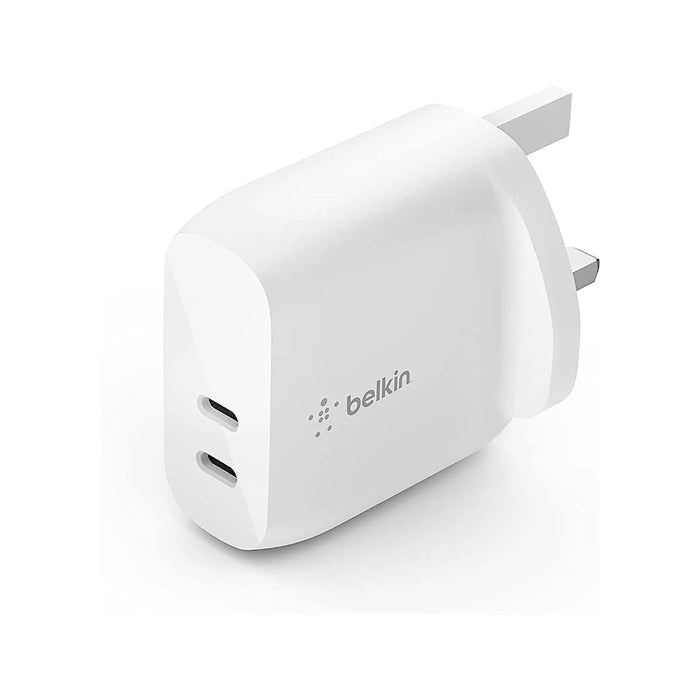 Belkin Dual USB-C Wall Charger 40W, Dual USB-C wall charger with total 40W output, TaMiMi Projects Qatar.