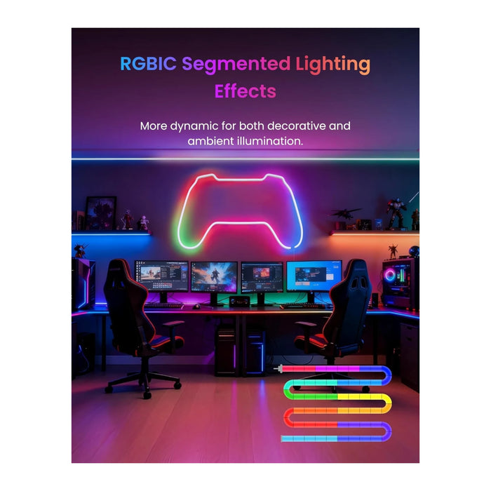 SwitchBot RGBIC Neon Rope Light 5M, Full control via app or voice commands. TaMiMi Projects Qatar.