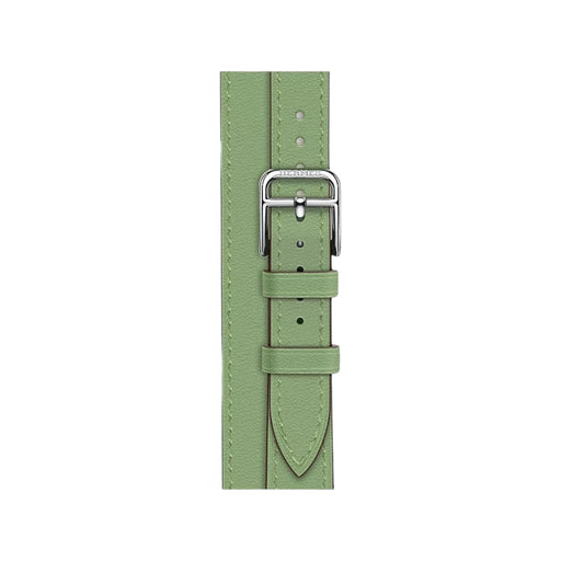 Get Hermès Hermès Apple Watch Band 42mm - Vert Criquet Attelage Double Tour, Available now from TaMiMi Projects in Qatar.