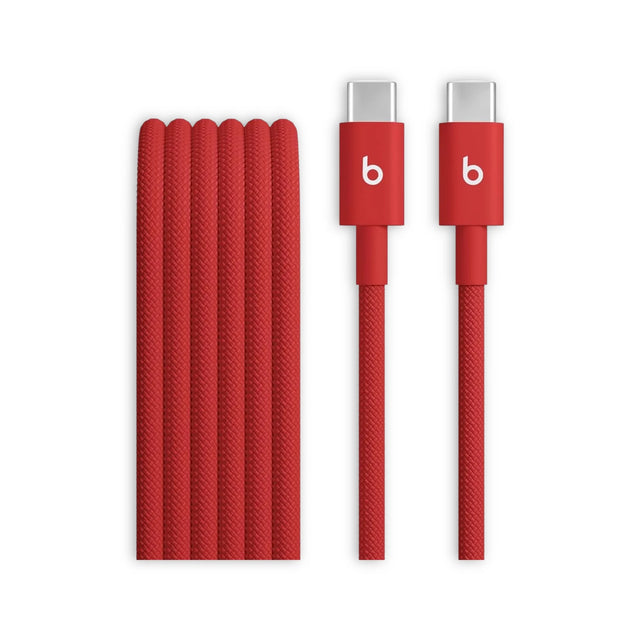 Beats USB‑C to USB‑C Woven Cable (1.5 m) - Rapid Red, available now from TaMiMi Projects in Qatar.