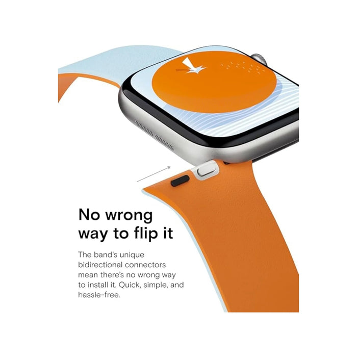 Moft Snap Apple Watch Band - Orange x Blue, Apple Watch from Series 1 to Series 11, and Ultra 1/2/3، TaMiMi Projects in Qatar.