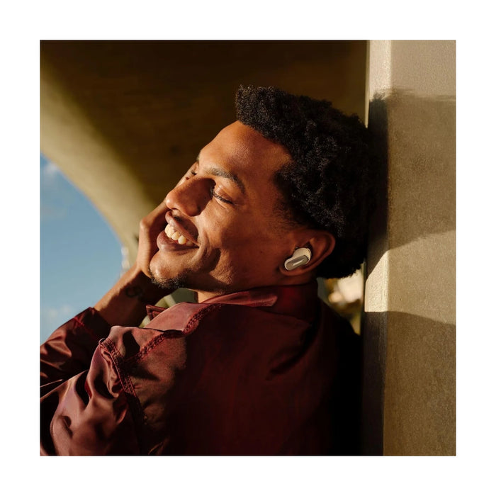 Bose QuietComfort Ultra Earbuds (2nd Gen) in White Smoke, noise cancellation, Available now from TaMiMi Projects in Qatar.