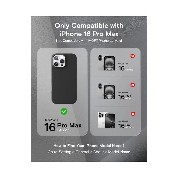 كفر موفت سناب للايفون ١٦ برو ماكس - ماج سيف - أسود