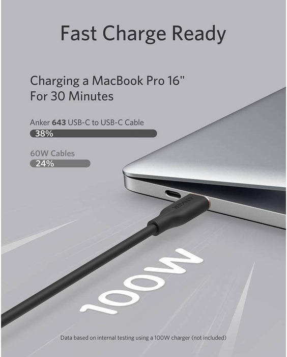 Anker PowerLine lll Flow USB-C to USB-C Cable - 1.8m - Black