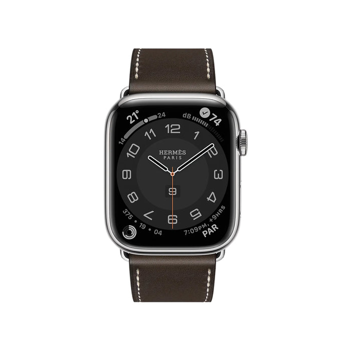 Hermès Apple Watch Band 46mm Barenia in Ebene. TaMiMi Projects Qatar.