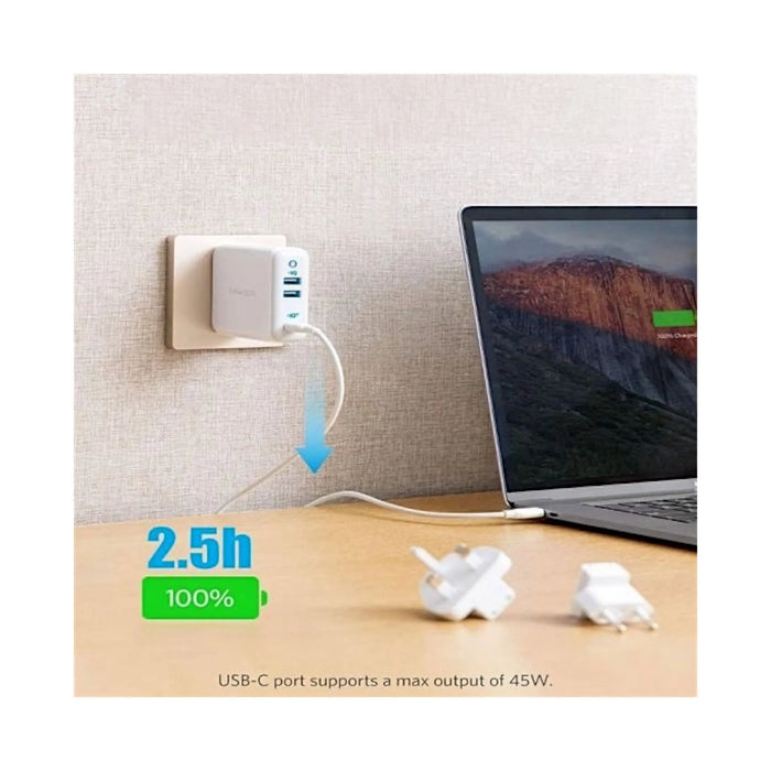‫احصل على شاحن انكر بقوة ٦٥ واط من تميمي بروجكتس في قطر. ٣ منافذ (USB-C و USB-A)، تصميم صغير مع مقابس قابلة للتبديل.
