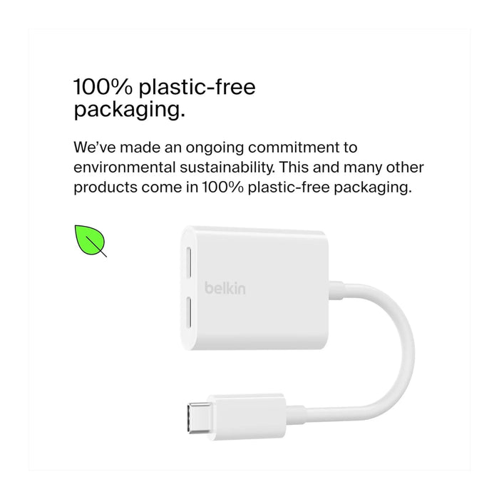 Belkin USB-C Audio + Charge Adapter, Compact and portable design. TaMiMi Projects Qatar.