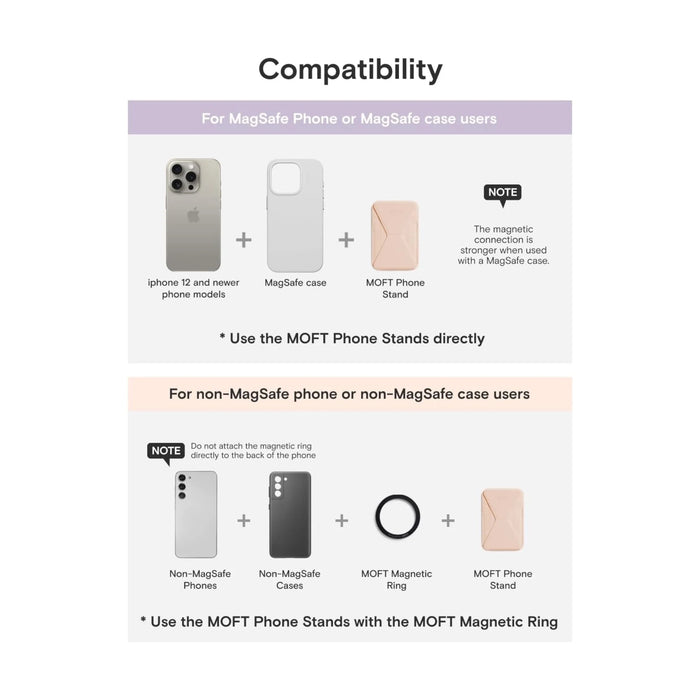 ‫محفظة موفت المغناطيسية مع حامل بتقنية ماغ سيف، تصميم أنيق ومثالي للاستخدام اليومي، متوفرة الآن لدى تميمي بروجكتس في قطر.‬