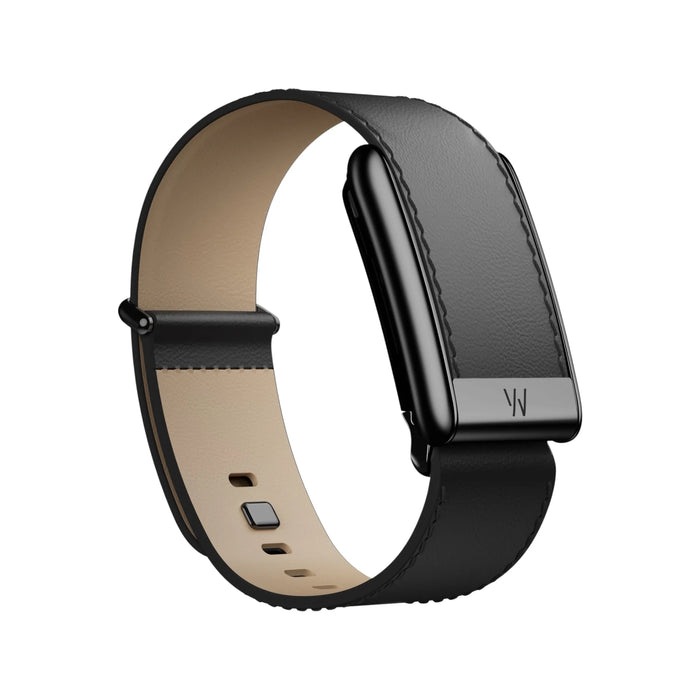Whoop 5 LeatherLuxe Straight Band - Black/Cream with Black