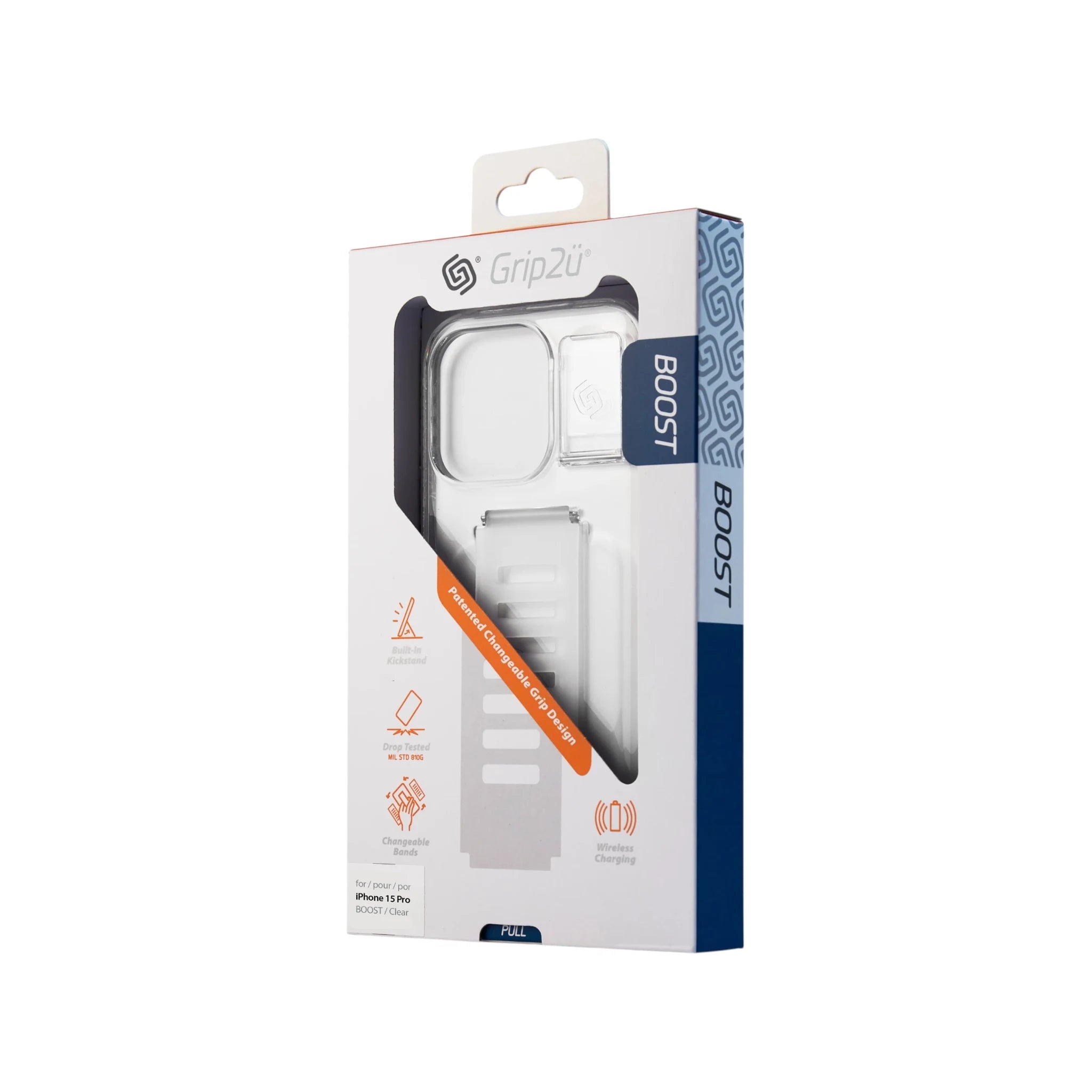 Grip2u Case for iPhone 15 Pro BOOST – Clear Grip2u Case for iPhone 15 Pro BOOST – Clear