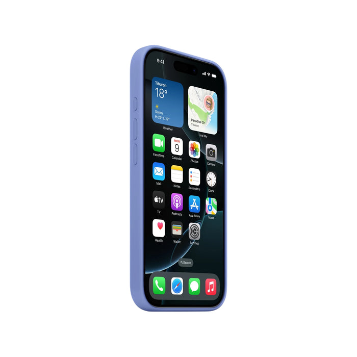 Apple iPhone 16 Pro Silicone Case with MagSafe in Periwinkle, Available now at TaMiMi Projects in Qatar.