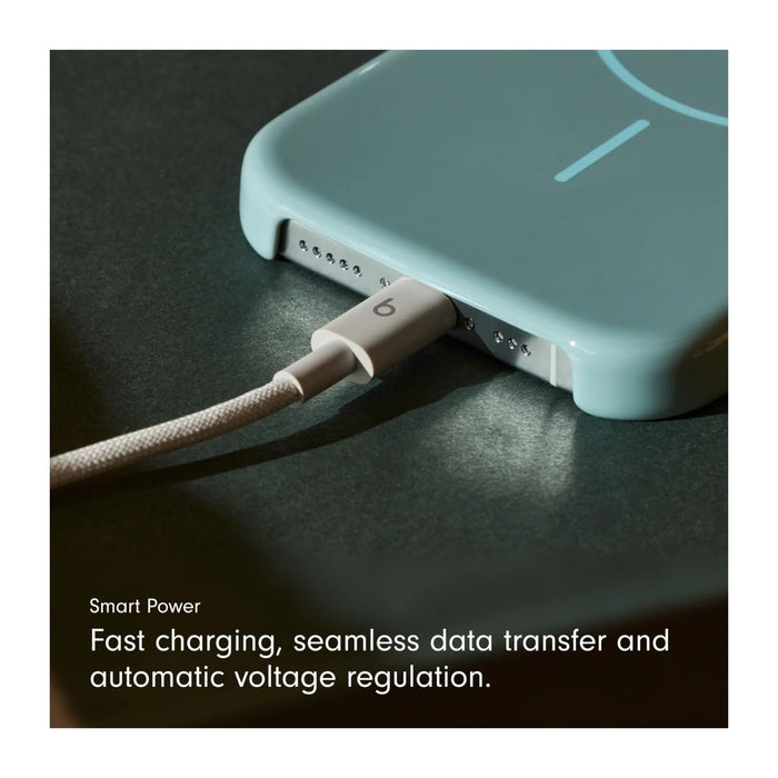 Beats USB-A to USB-C Woven Cable 1.5m in Stone Available now from TaMiMi Projects in Qatar.