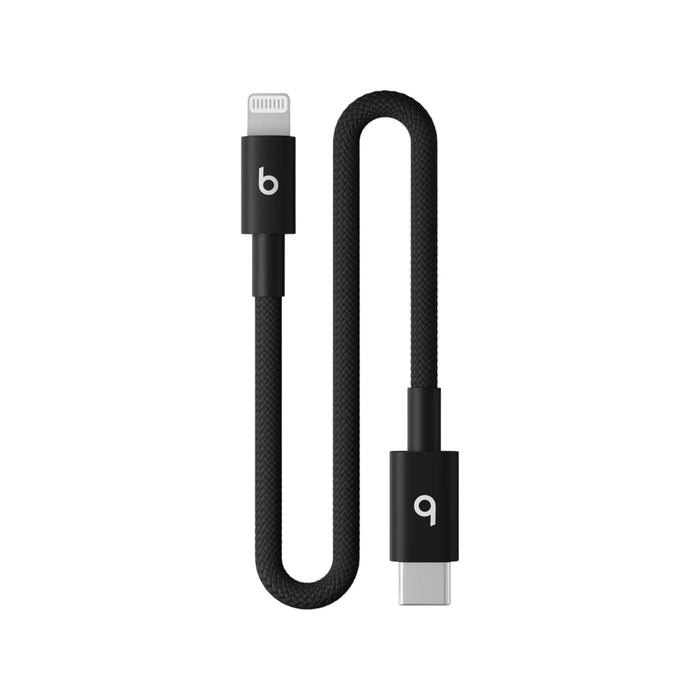 Beats USB‑C to Lightning Woven Cable (20cm) in Bolt Black. TaMiMi Projects Qatar.