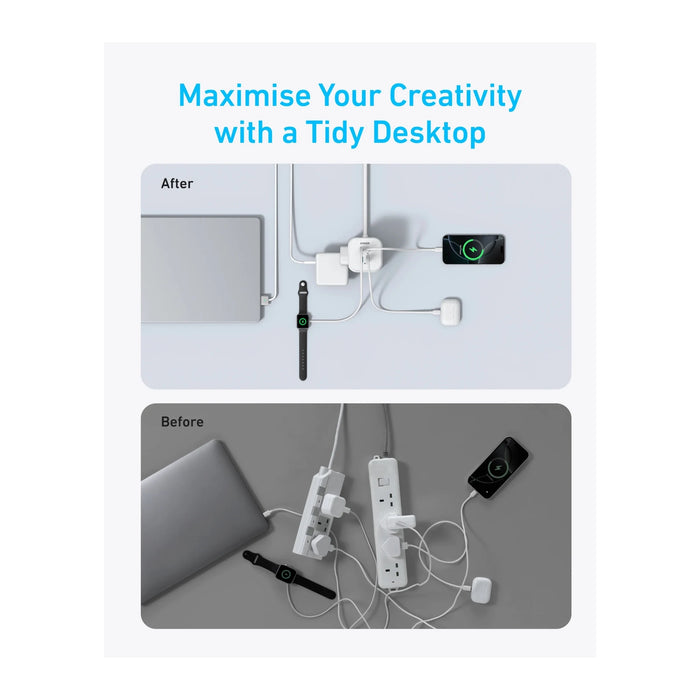 Anker USB Power Strip Power Extension in Black, 12-in-1 Power Strip with 20W Output, Available now from TaMiMi Projects in Qatar.