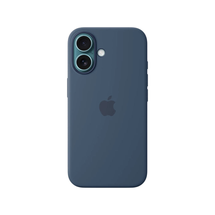 Apple iPhone 16 Silicone Case with MagSafe in Denim, Available now from TaMiMi Projects in Qatar.