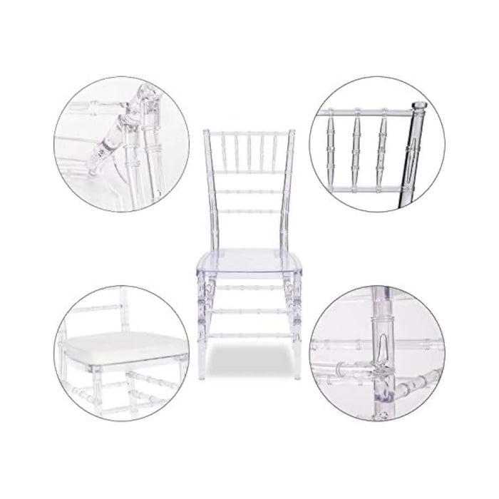 ‫احصل على كرسي شفاف من تميمي بروجكتس في قطر. تصميم عصري أنيق لحفلات الزفاف والاستقبالات.