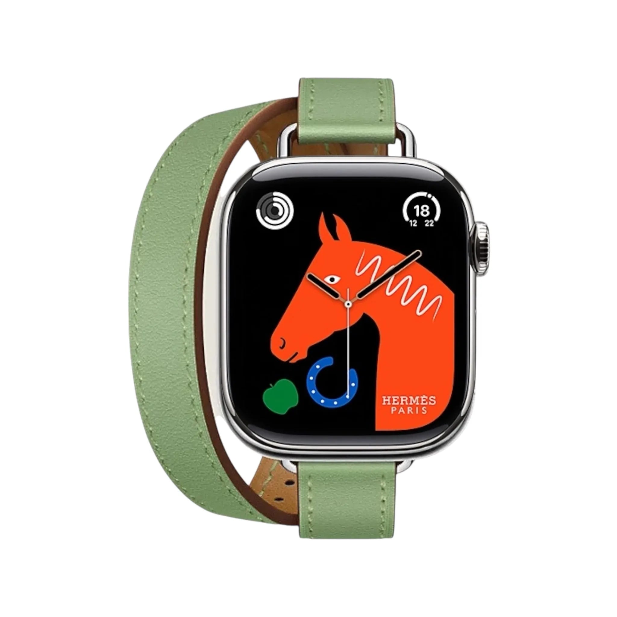 Hermès Apple Watch Band 42mm - Vert Criquet Attelage Double Tour Hermès Apple Watch Band 42mm - Vert Criquet Attelage Double Tour