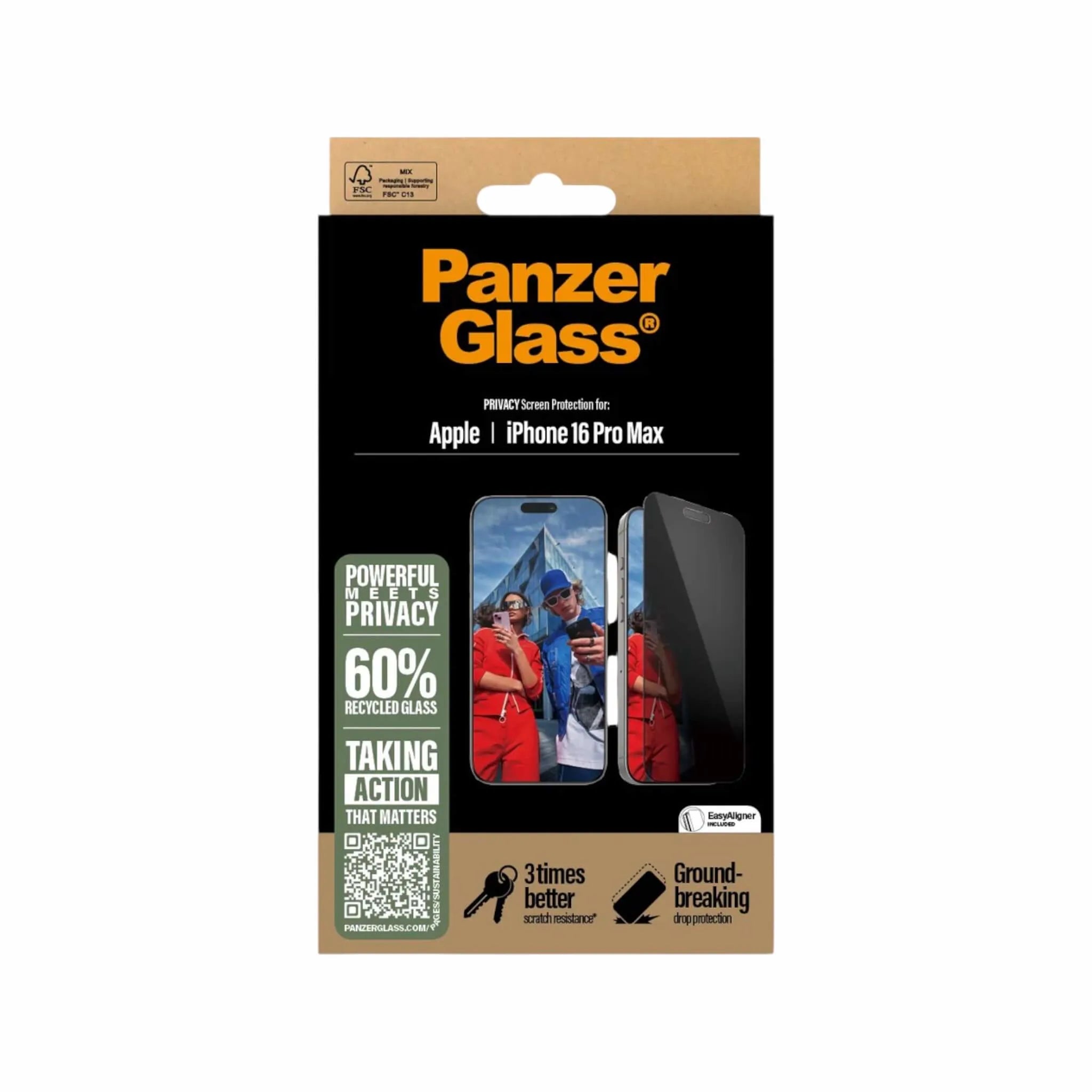 PanzerGlass® Screen Protector for iPhone 16 Pro Max - Privacy PanzerGlass® Screen Protector for iPhone 16 Pro Max - Privacy