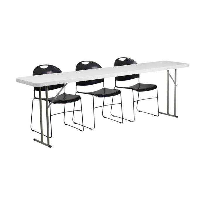 Portable Folding Table, Suitable for training rooms, labs, and meeting halls, 180 × 45 × 75 cm, from TaMiMi Projects, Qatar.