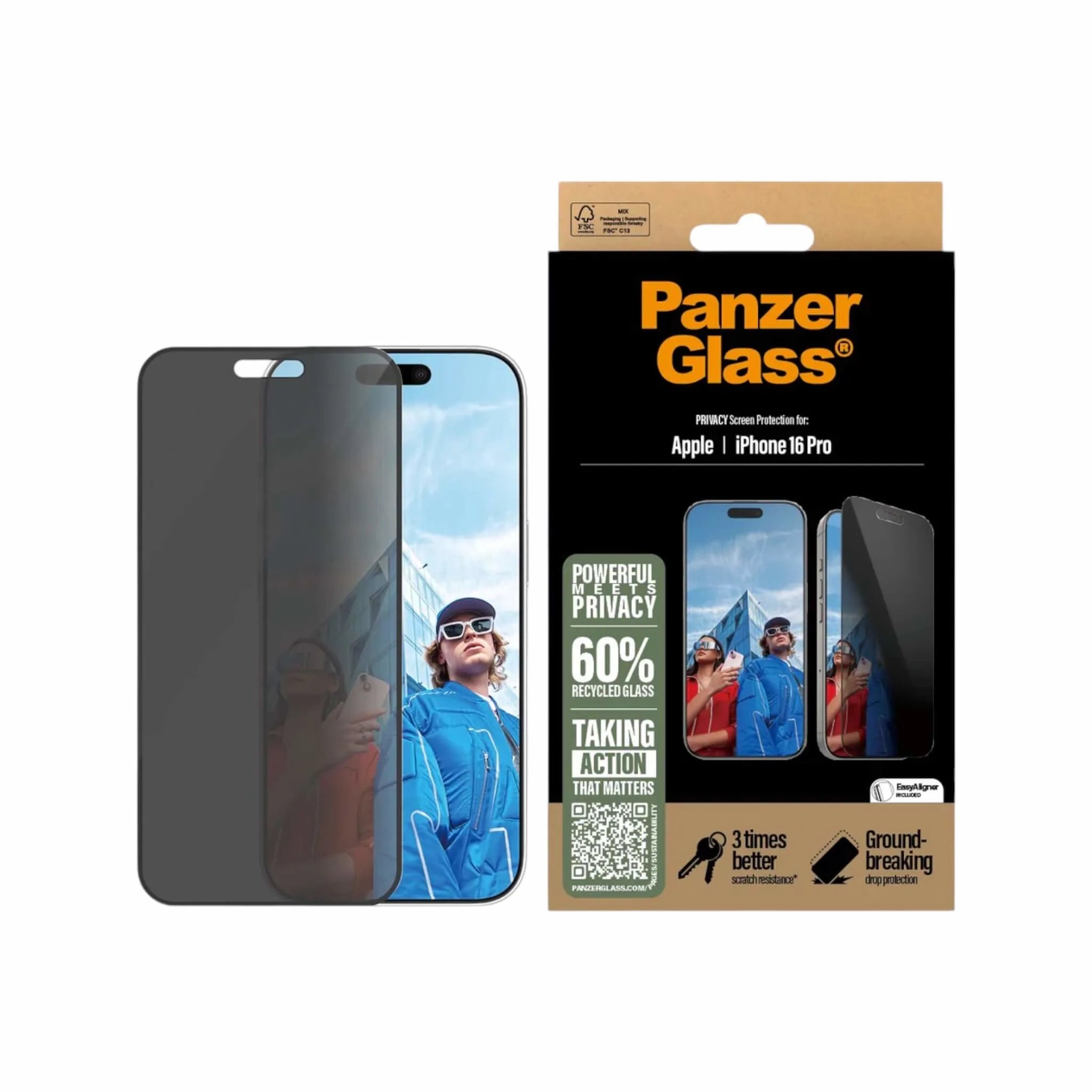 PanzerGlass® Screen Protector for iPhone 16 Pro - Privacy PanzerGlass® Screen Protector for iPhone 16 Pro - Privacy